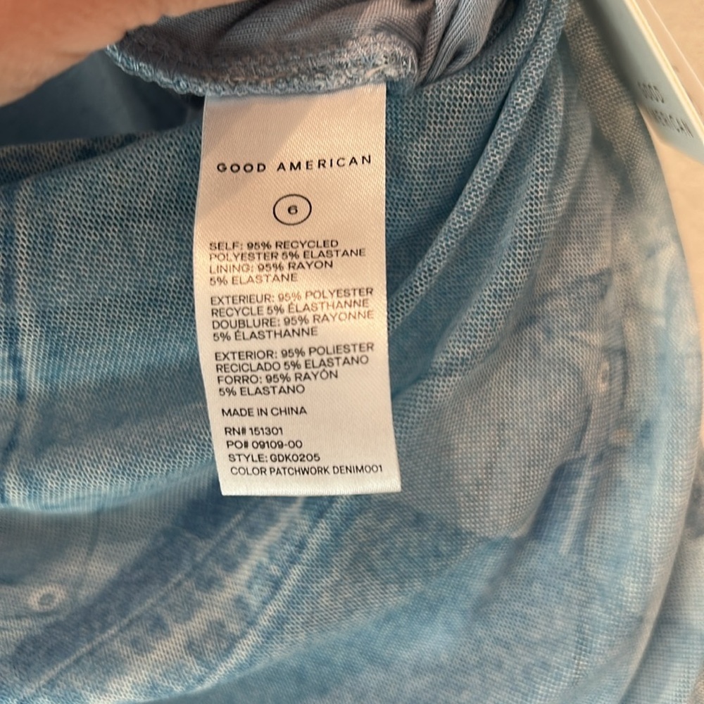 Good American Strapless Patchwork Denim Dress NWT - image 4